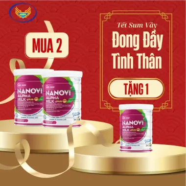 COMBO 2 Sữa non NANOVI ALPHA MILK PLUS COLLAGEN tặng 1 hộp 900g cùng loại